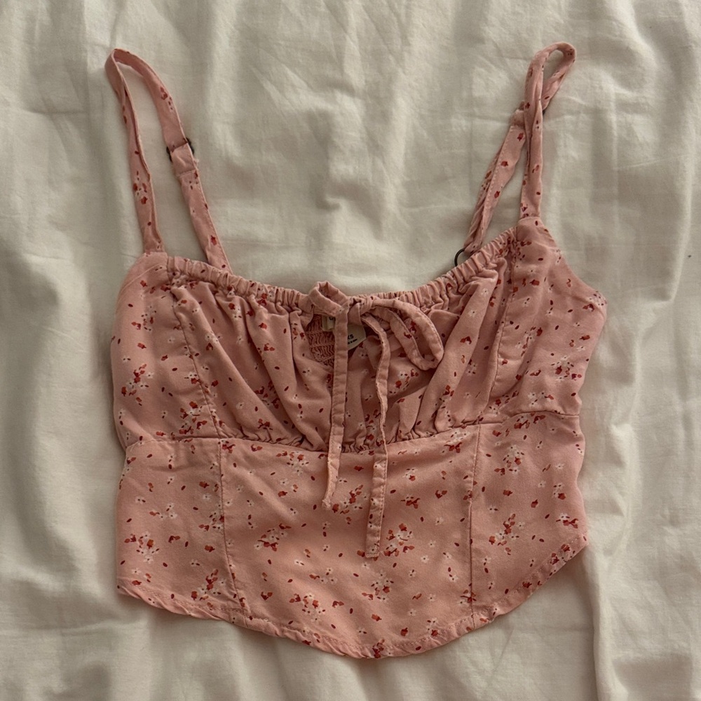 Aeropostale Floral Pink Crop Top